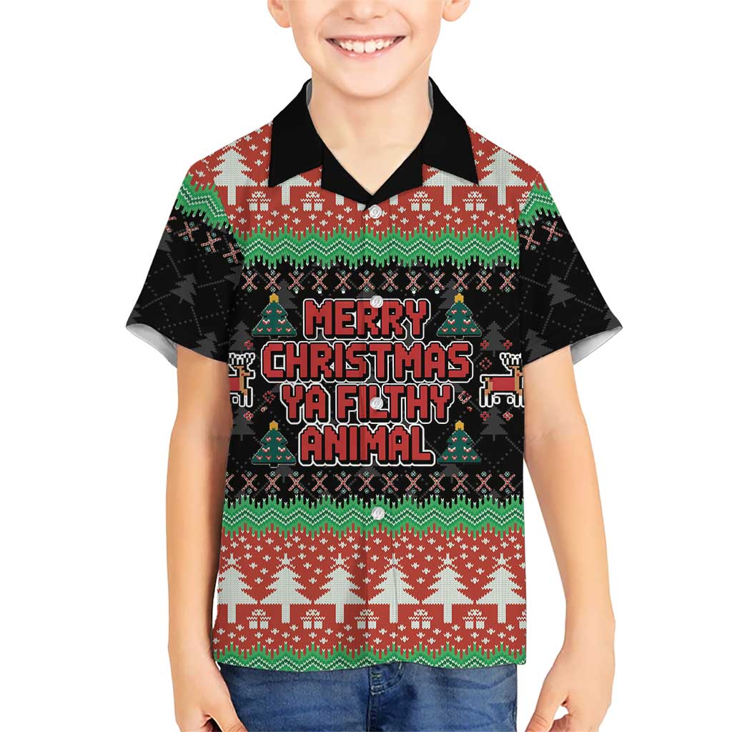 Merry Christmas Ya Filthy Animal Kid Hawaiian Shirt Retro Christmas Humor - Wonder Print Shop