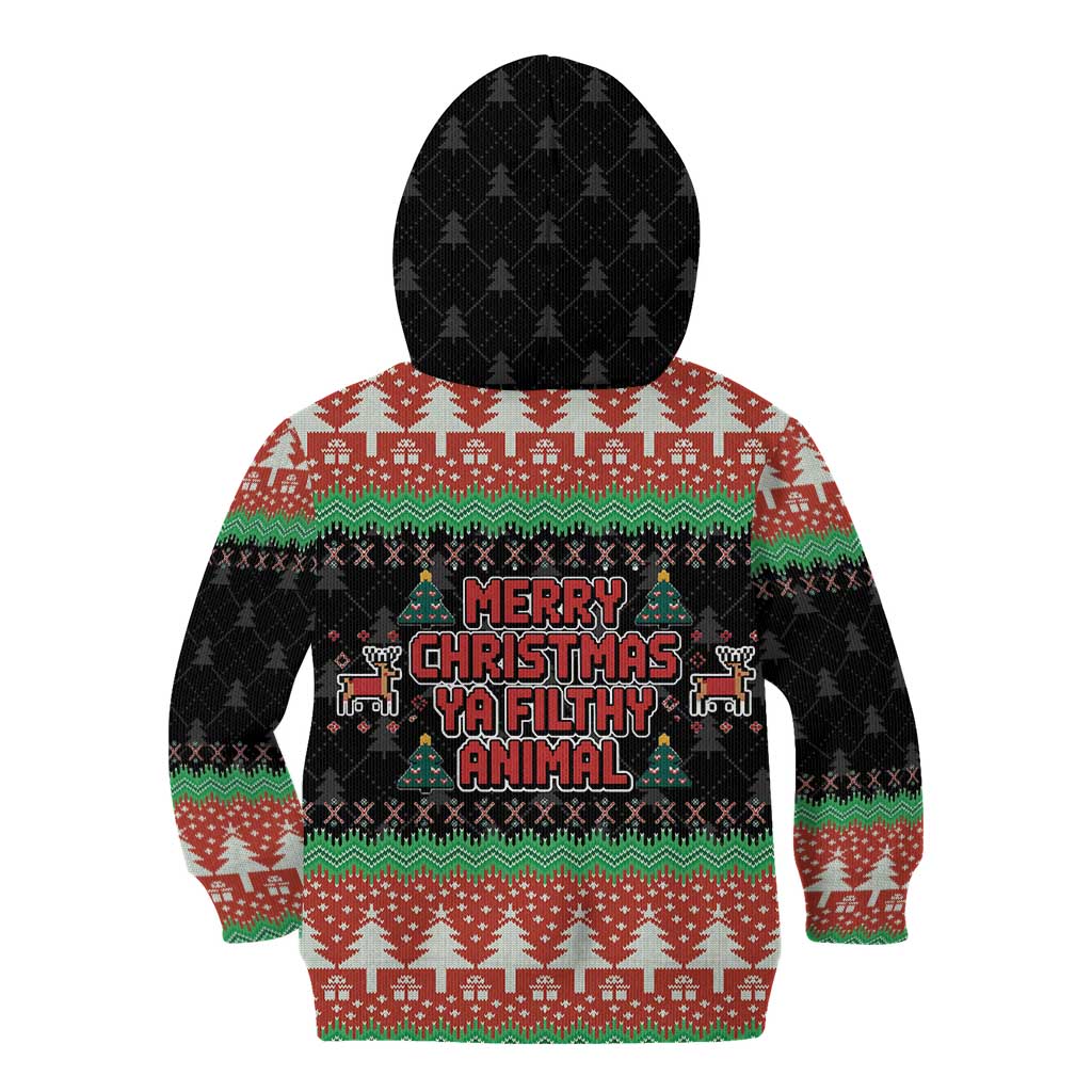 Merry Christmas Ya Filthy Animal Kid Hoodie Retro Christmas Humor - Wonder Print Shop