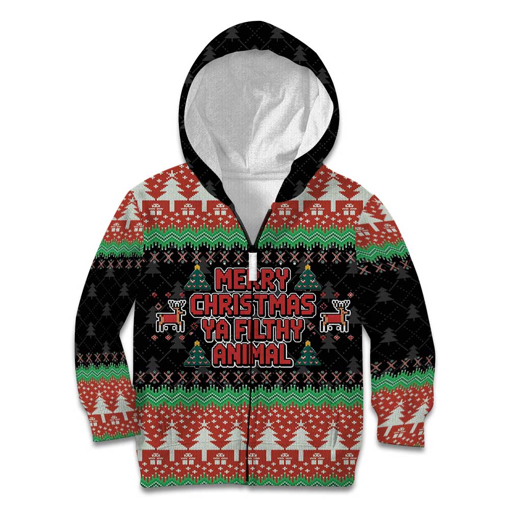 Merry Christmas Ya Filthy Animal Kid Hoodie Retro Christmas Humor - Wonder Print Shop