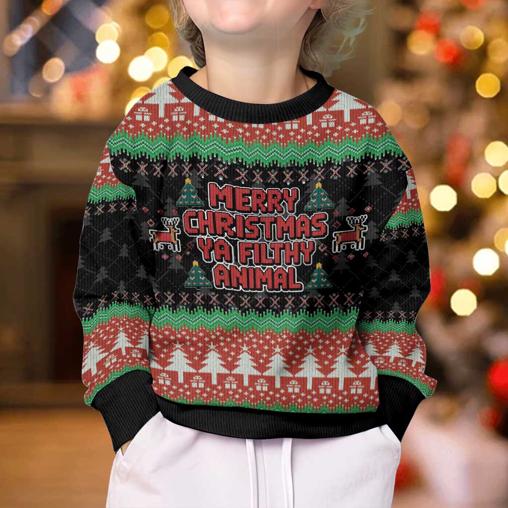 Merry Christmas Ya Filthy Animal Kid Ugly Christmas Sweater Retro Christmas Humor - Wonder Print Shop