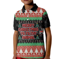 Merry Christmas Ya Filthy Animal Kid Polo Shirt Retro Christmas Humor - Wonder Print Shop