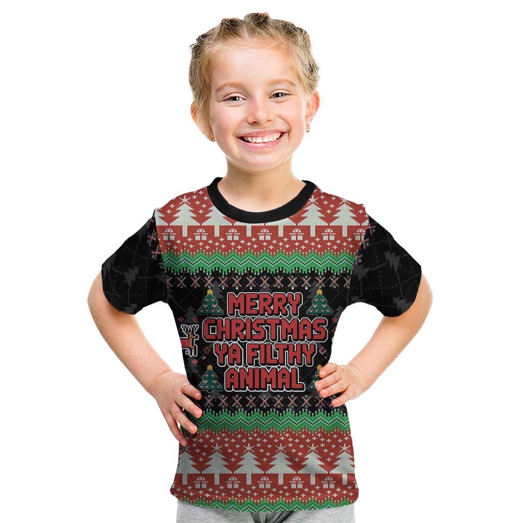 Merry Christmas Ya Filthy Animal Kid T Shirt Retro Christmas Humor - Wonder Print Shop