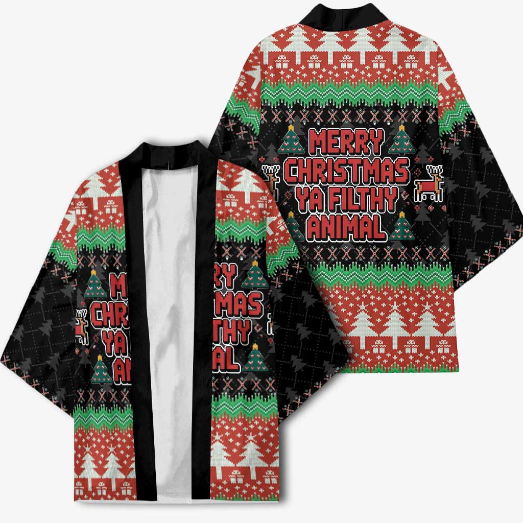 Merry Christmas Ya Filthy Animal Kimono Retro Christmas Humor - Wonder Print Shop