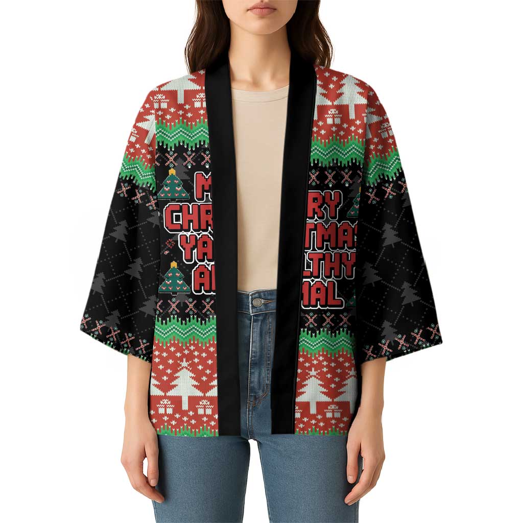Merry Christmas Ya Filthy Animal Kimono Retro Christmas Humor - Wonder Print Shop