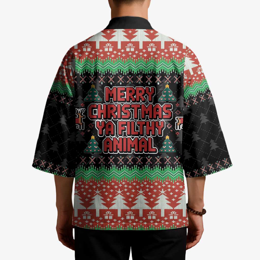 Merry Christmas Ya Filthy Animal Kimono Retro Christmas Humor - Wonder Print Shop