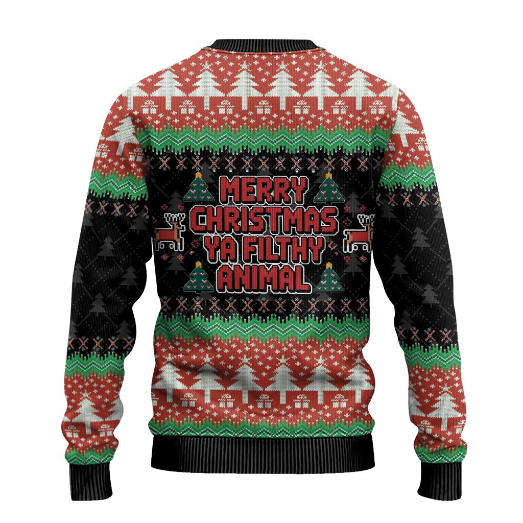 Merry Christmas Ya Filthy Animal Ugly Christmas Sweater Retro Christmas Humor - Wonder Print Shop