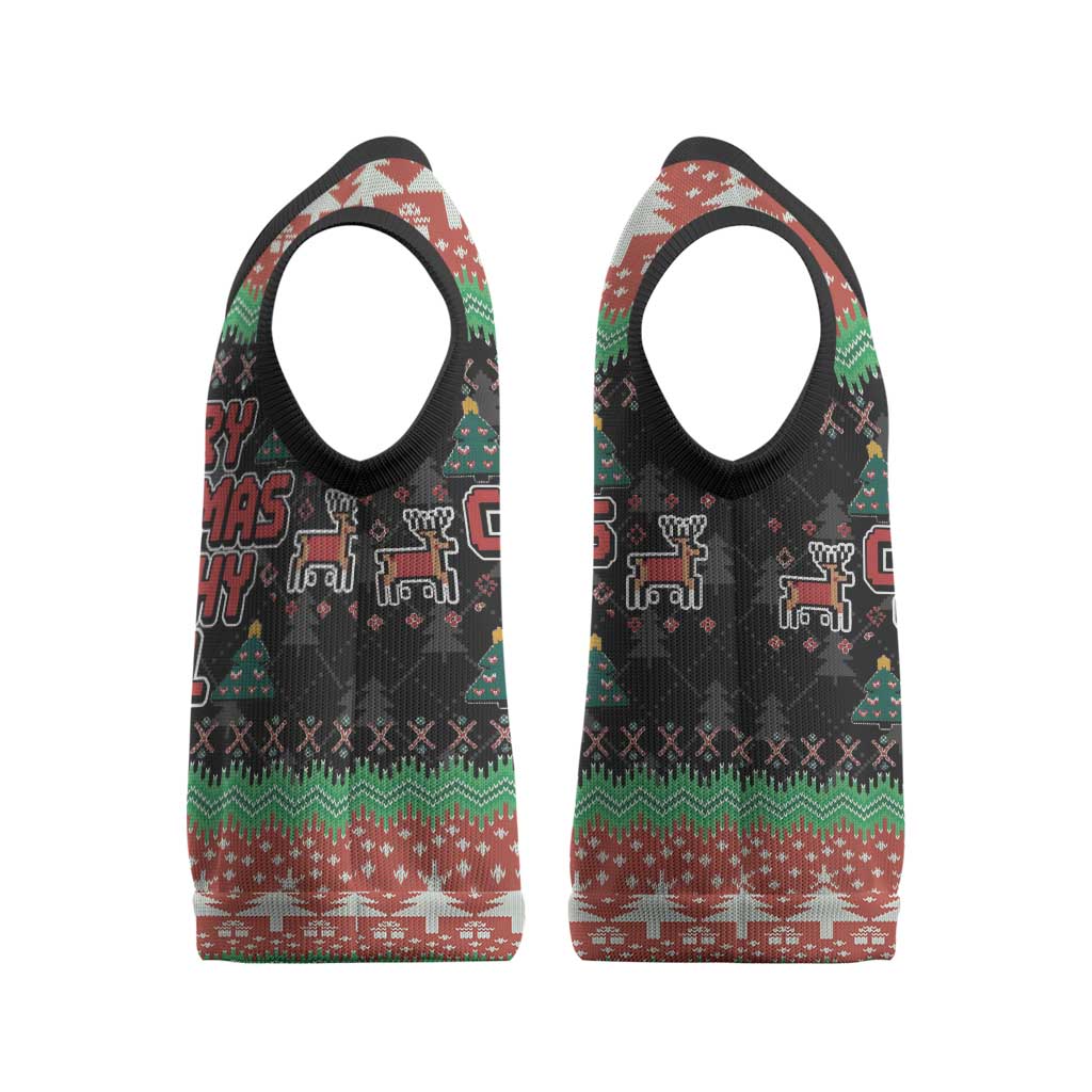Merry Christmas Ya Filthy Animal Christmas Knitted V-Neck Vest Retro Christmas Humor - Wonder Print Shop