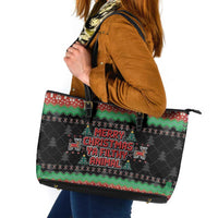 Merry Christmas Ya Filthy Animal Leather Tote Bag Retro Christmas Humor - Wonder Print Shop