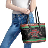 Merry Christmas Ya Filthy Animal Leather Tote Bag Retro Christmas Humor - Wonder Print Shop