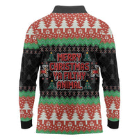 Merry Christmas Ya Filthy Animal Long Sleeve Polo Shirt Retro Christmas Humor - Wonder Print Shop