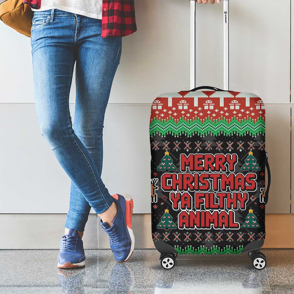 Merry Christmas Ya Filthy Animal Luggage Cover Retro Christmas Humor - Wonder Print Shop