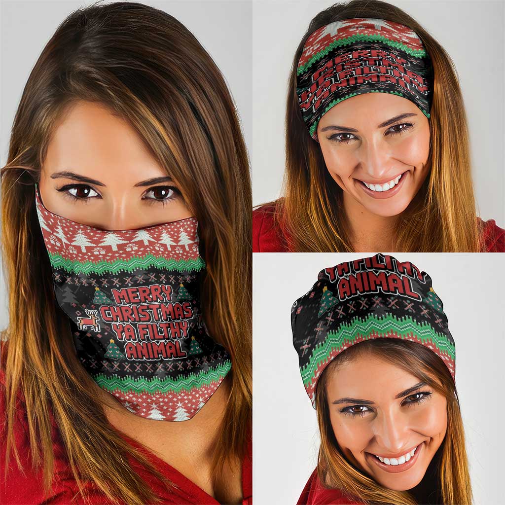 Merry Christmas Ya Filthy Animal Neck Gaiter Retro Christmas Humor - Wonder Print Shop