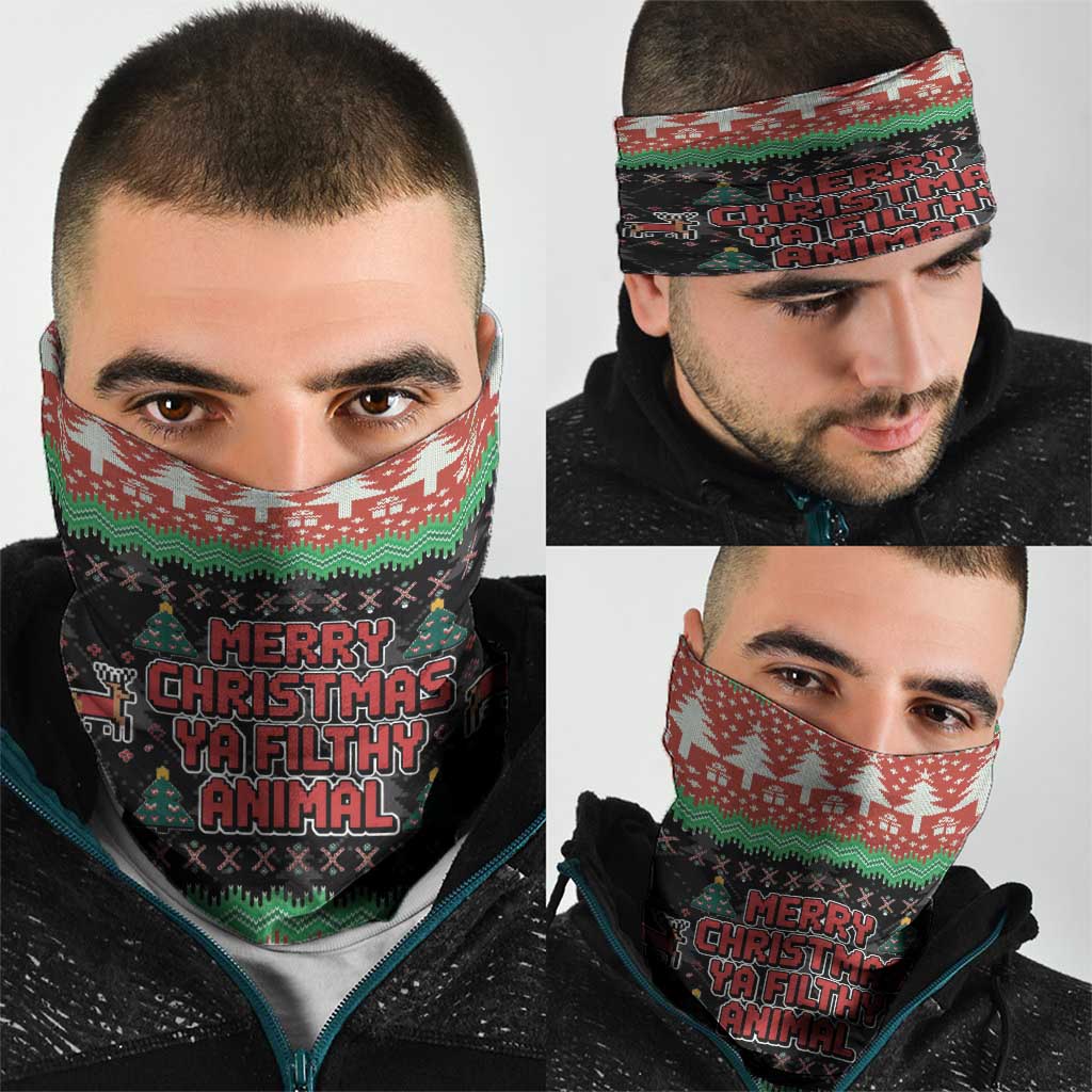 Merry Christmas Ya Filthy Animal Neck Gaiter Retro Christmas Humor - Wonder Print Shop