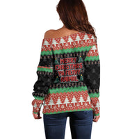 Merry Christmas Ya Filthy Animal Off Shoulder Sweater Retro Christmas Humor - Wonder Print Shop