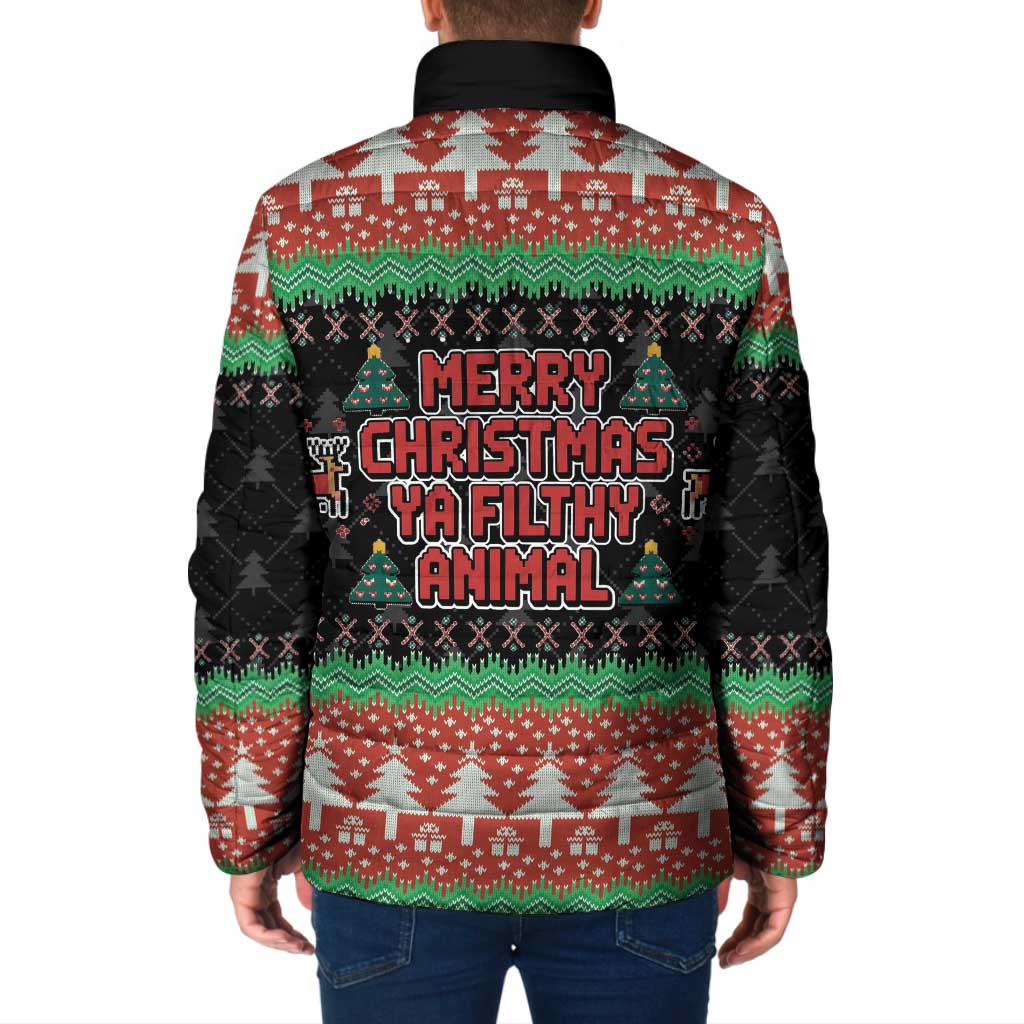 Merry Christmas Ya Filthy Animal Padded Jacket Retro Christmas Humor - Wonder Print Shop