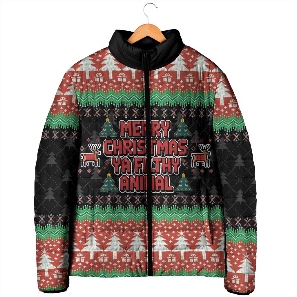 Merry Christmas Ya Filthy Animal Padded Jacket Retro Christmas Humor - Wonder Print Shop