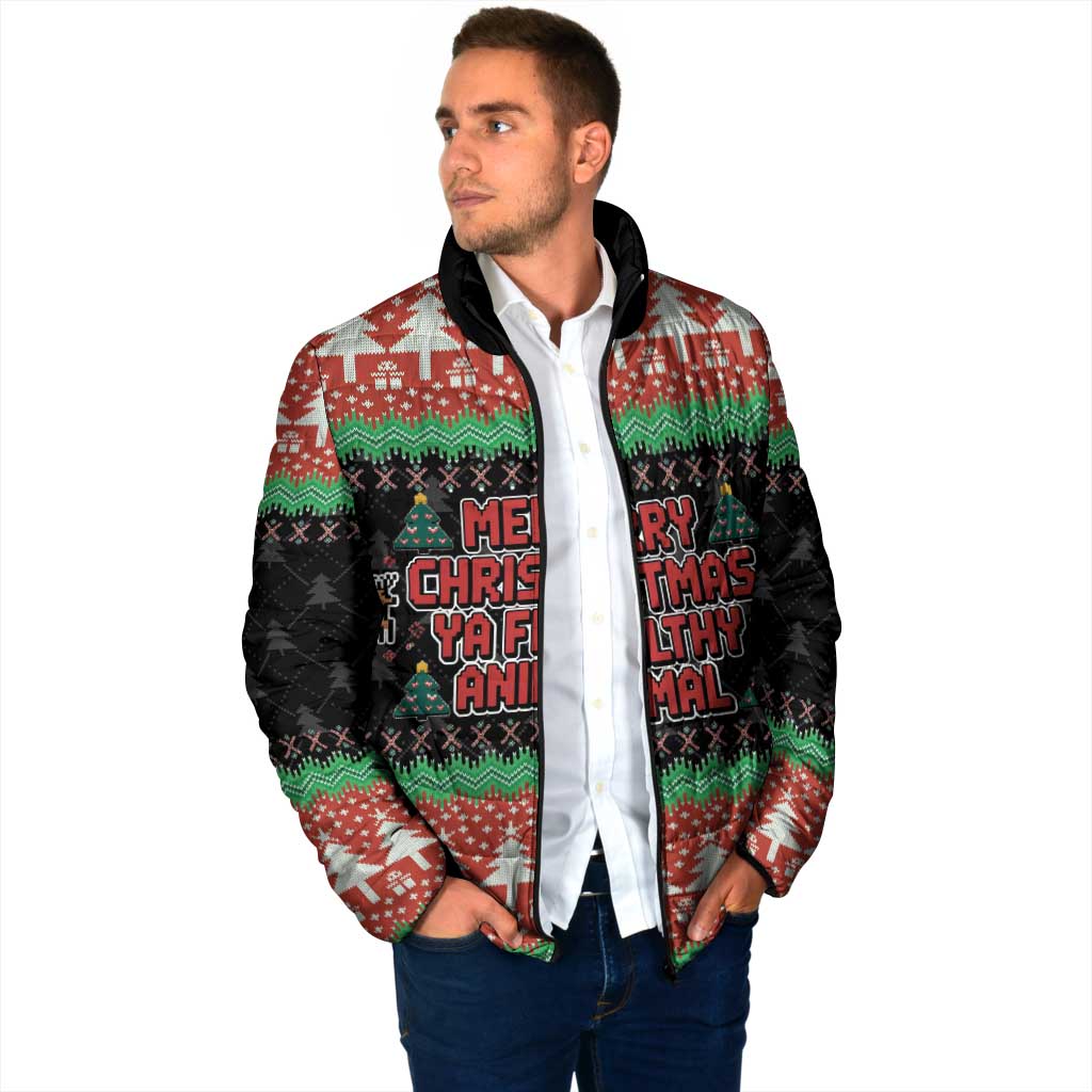 Merry Christmas Ya Filthy Animal Padded Jacket Retro Christmas Humor - Wonder Print Shop