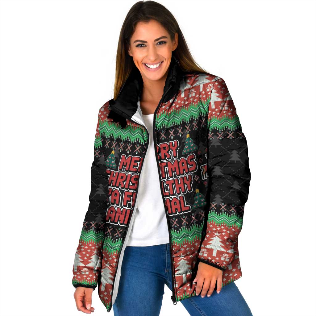 Merry Christmas Ya Filthy Animal Padded Jacket Retro Christmas Humor - Wonder Print Shop