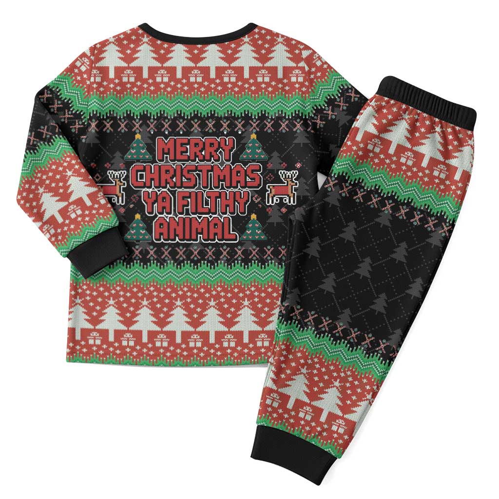 Merry Christmas Ya Filthy Animal Christmas Pajama Set Retro Christmas Humor - Wonder Print Shop