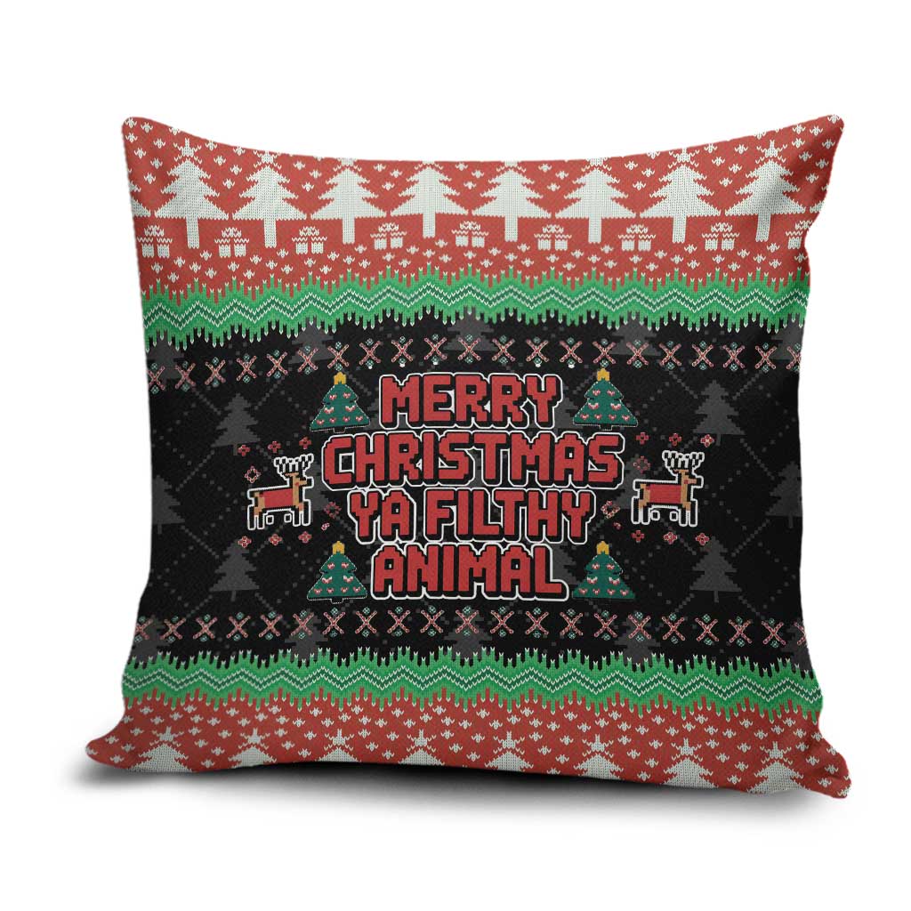 Merry Christmas Ya Filthy Animal Pillow Cover Retro Christmas Humor - Wonder Print Shop
