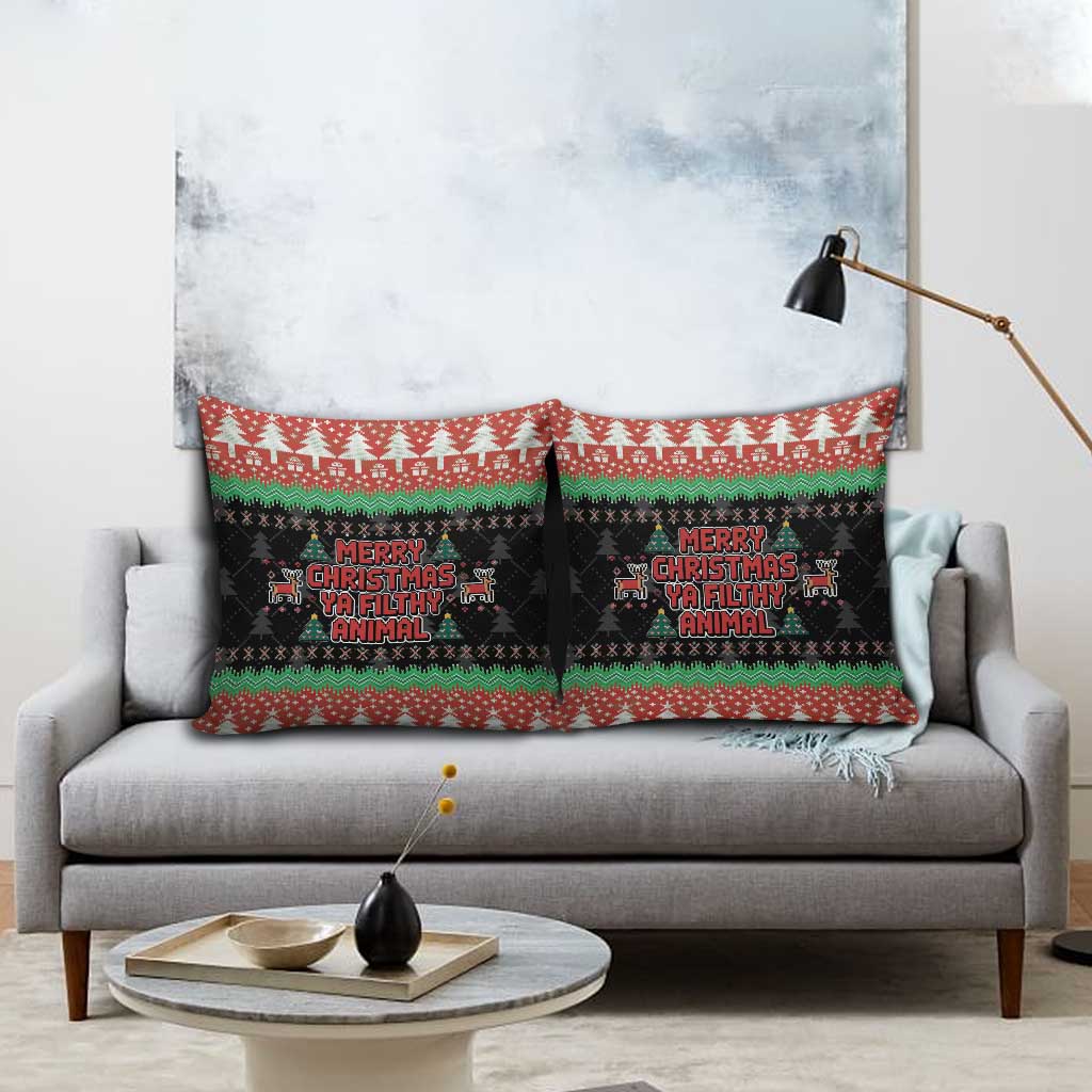 Merry Christmas Ya Filthy Animal Pillow Cover Retro Christmas Humor - Wonder Print Shop