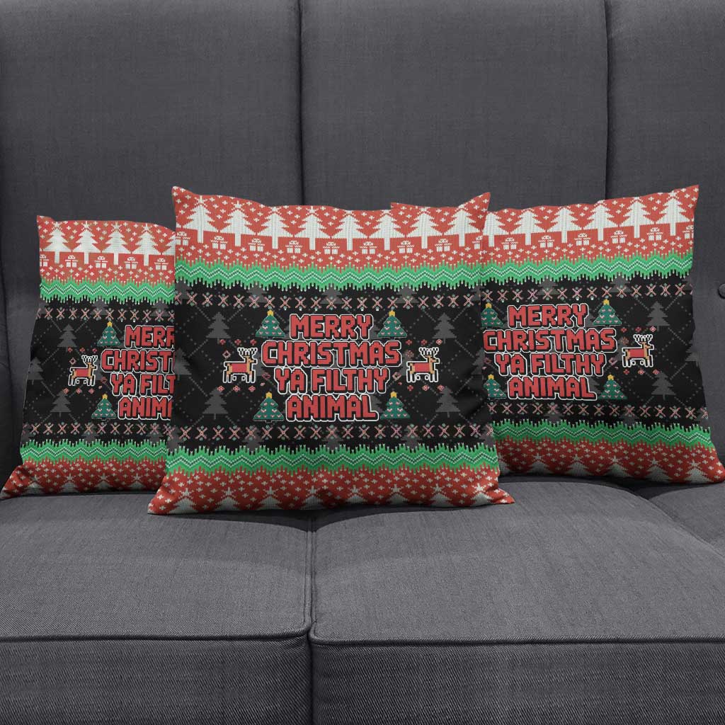 Merry Christmas Ya Filthy Animal Pillow Cover Retro Christmas Humor - Wonder Print Shop
