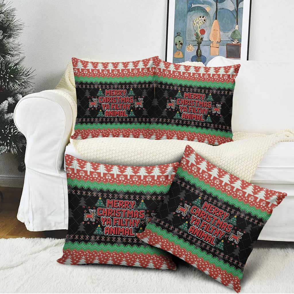 Merry Christmas Ya Filthy Animal Pillow Cover Retro Christmas Humor - Wonder Print Shop