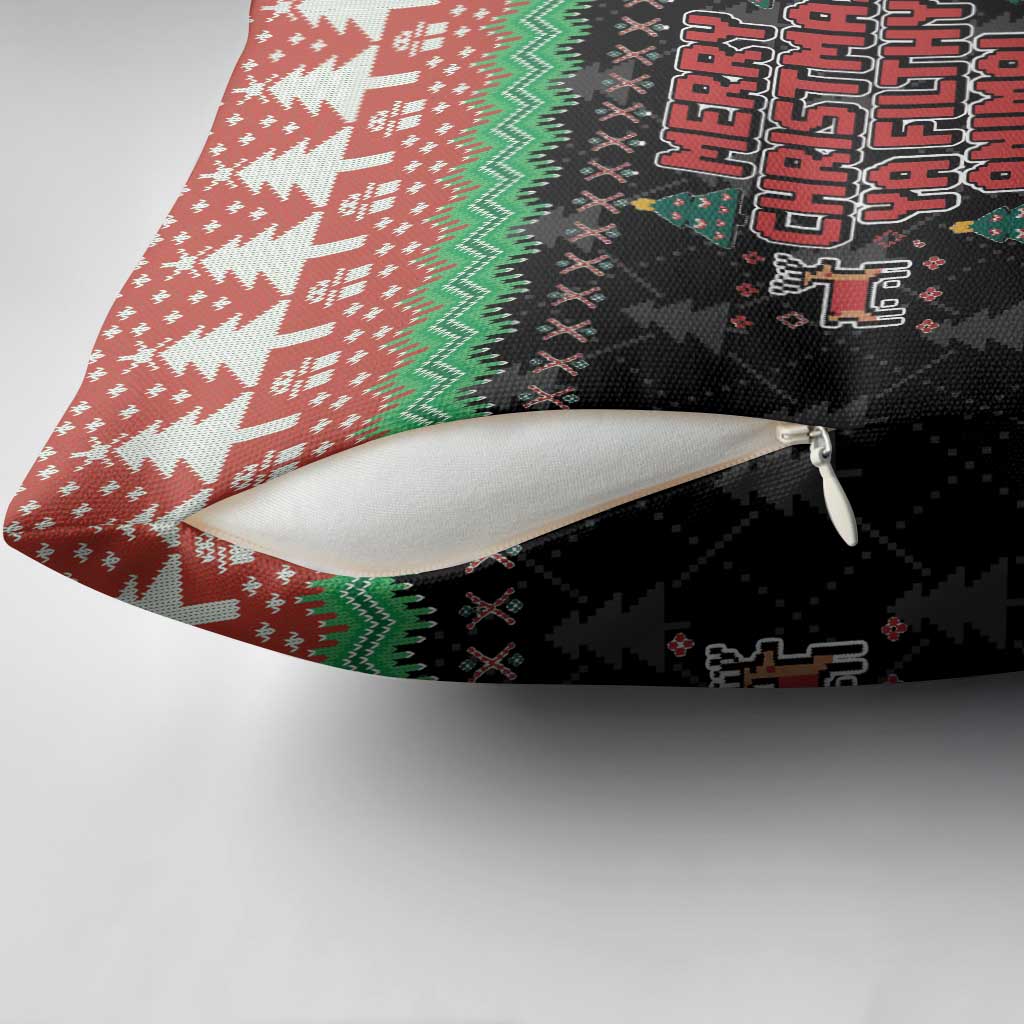 Merry Christmas Ya Filthy Animal Pillow Cover Retro Christmas Humor - Wonder Print Shop