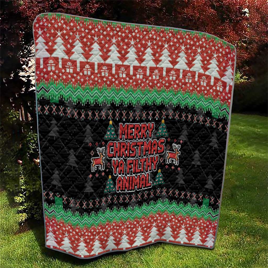 Merry Christmas Ya Filthy Animal Quilt Retro Christmas Humor - Wonder Print Shop