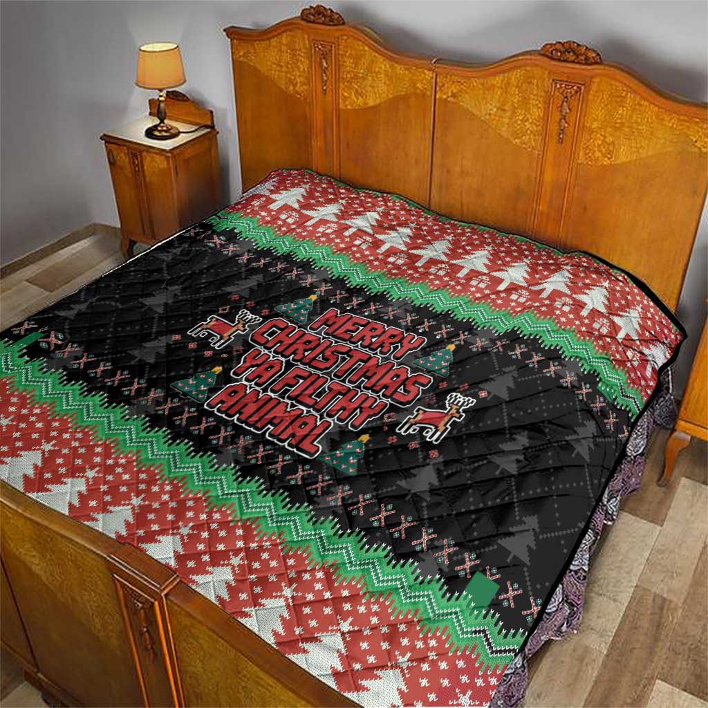 Merry Christmas Ya Filthy Animal Quilt Retro Christmas Humor - Wonder Print Shop