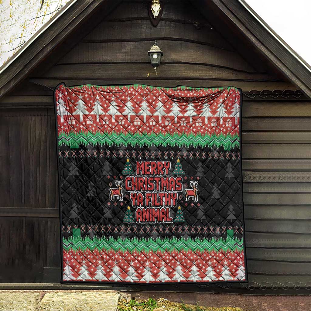 Merry Christmas Ya Filthy Animal Quilt Retro Christmas Humor - Wonder Print Shop
