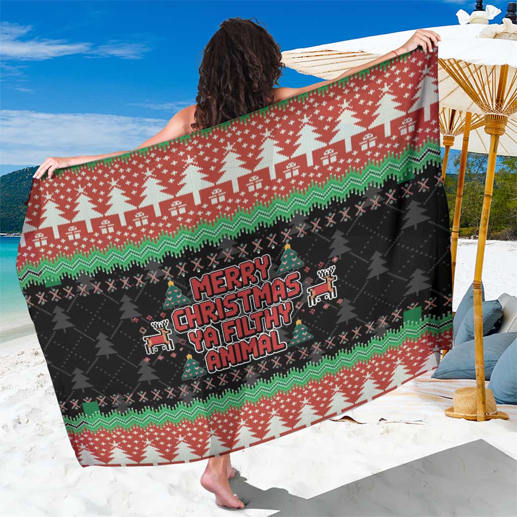 Merry Christmas Ya Filthy Animal Sarong Retro Christmas Humor - Wonder Print Shop