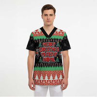 Merry Christmas Ya Filthy Animal Scrub Top Retro Christmas Humor - Wonder Print Shop