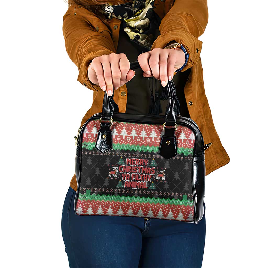 Merry Christmas Ya Filthy Animal Shoulder Handbag Retro Christmas Humor - Wonder Print Shop