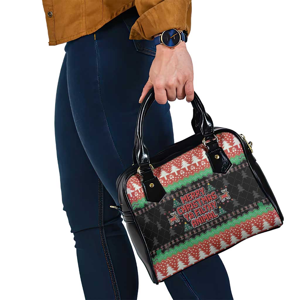 Merry Christmas Ya Filthy Animal Shoulder Handbag Retro Christmas Humor - Wonder Print Shop