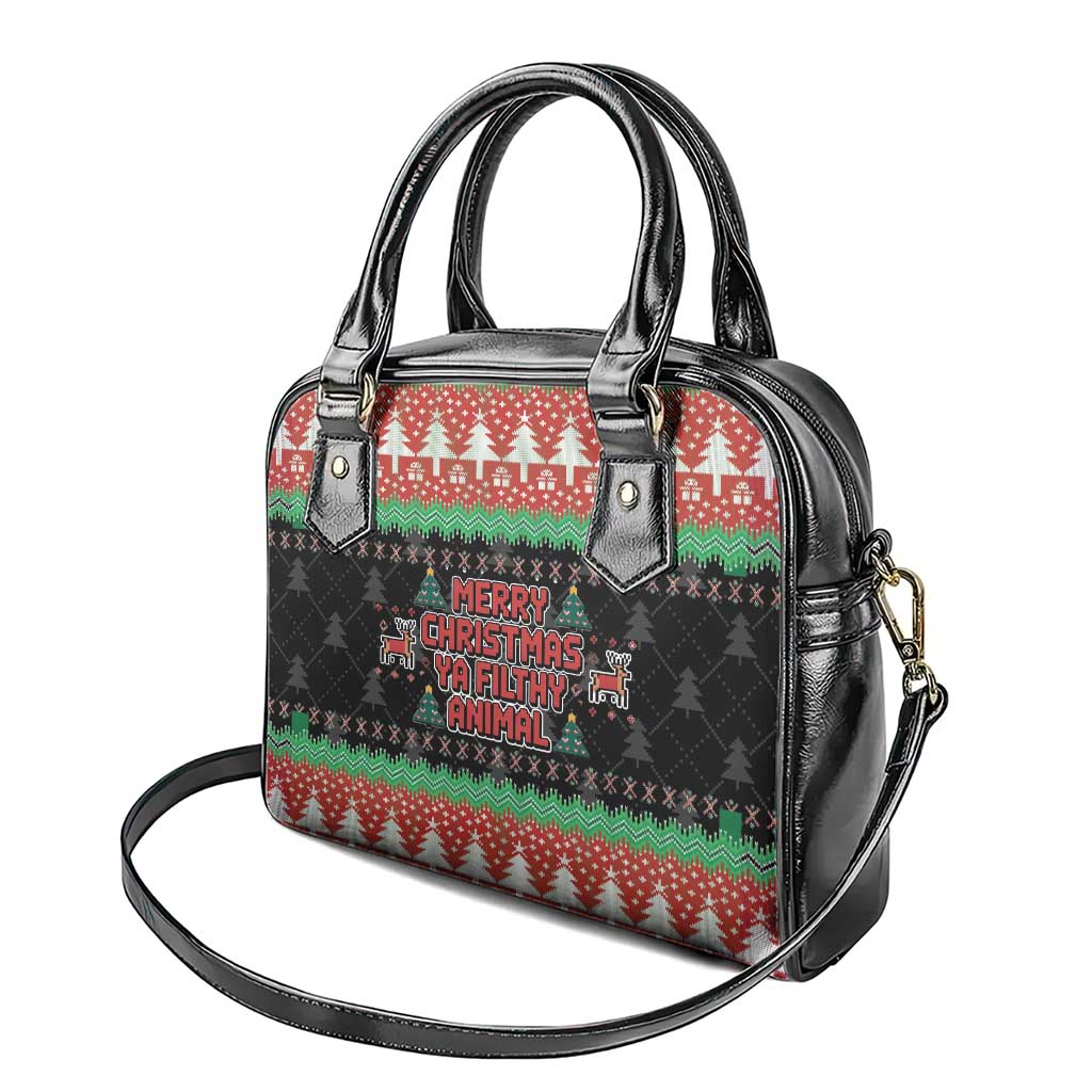 Merry Christmas Ya Filthy Animal Shoulder Handbag Retro Christmas Humor - Wonder Print Shop