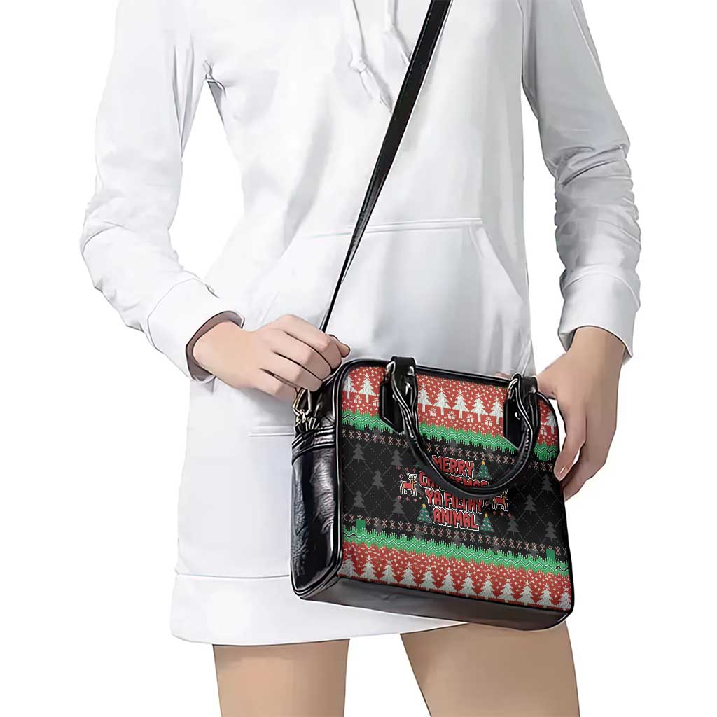 Merry Christmas Ya Filthy Animal Shoulder Handbag Retro Christmas Humor - Wonder Print Shop