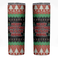 Merry Christmas Ya Filthy Animal Skinny Tumbler Retro Christmas Humor - Wonder Print Shop