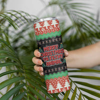 Merry Christmas Ya Filthy Animal Skinny Tumbler Retro Christmas Humor - Wonder Print Shop