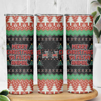 Merry Christmas Ya Filthy Animal Skinny Tumbler Retro Christmas Humor - Wonder Print Shop