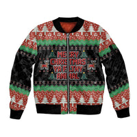 Merry Christmas Ya Filthy Animal Sleeve Zip Bomber Jacket Retro Christmas Humor - Wonder Print Shop