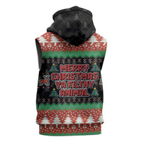 Merry Christmas Ya Filthy Animal Sleeveless Hoodie Retro Christmas Humor - Wonder Print Shop