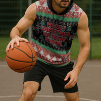 Merry Christmas Ya Filthy Animal Sleeveless Hoodie Retro Christmas Humor - Wonder Print Shop