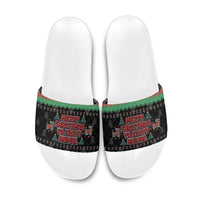 Merry Christmas Ya Filthy Animal Slide Sandals Retro Christmas Humor - Wonder Print Shop