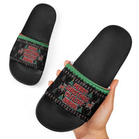 Merry Christmas Ya Filthy Animal Slide Sandals Retro Christmas Humor - Wonder Print Shop