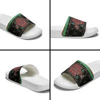 Merry Christmas Ya Filthy Animal Slide Sandals Retro Christmas Humor - Wonder Print Shop