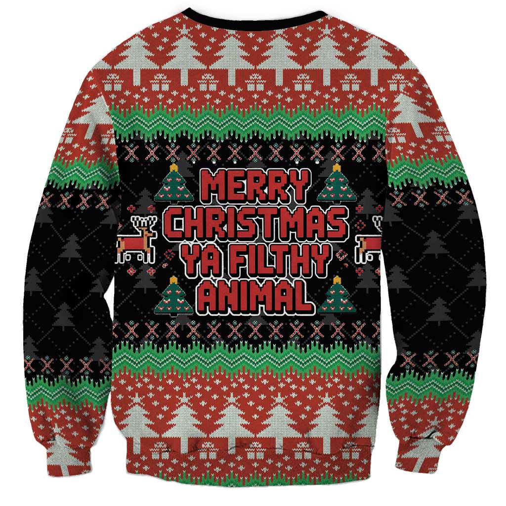 Merry Christmas Ya Filthy Animal Sweatshirt Retro Christmas Humor - Wonder Print Shop