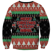 Merry Christmas Ya Filthy Animal Sweatshirt Retro Christmas Humor - Wonder Print Shop