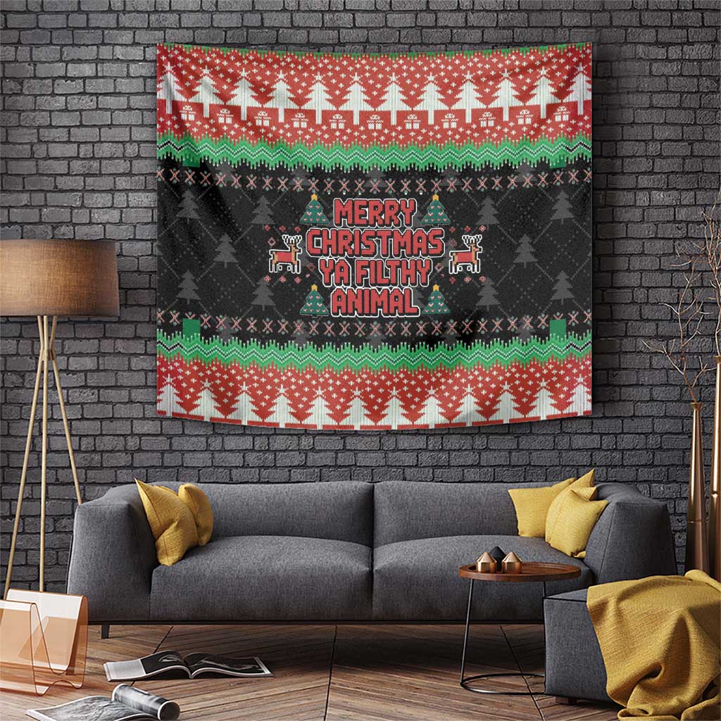 Merry Christmas Ya Filthy Animal Tapestry Retro Christmas Humor - Wonder Print Shop