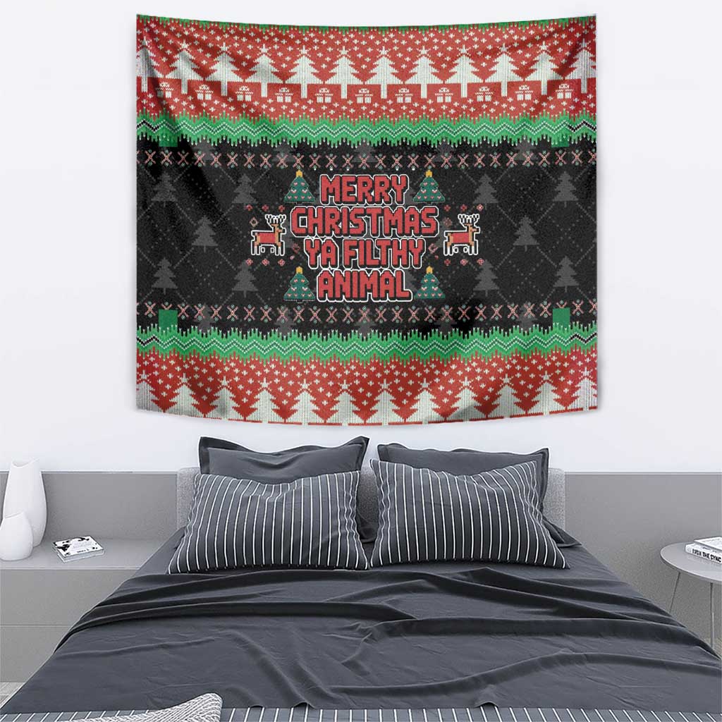Merry Christmas Ya Filthy Animal Tapestry Retro Christmas Humor - Wonder Print Shop